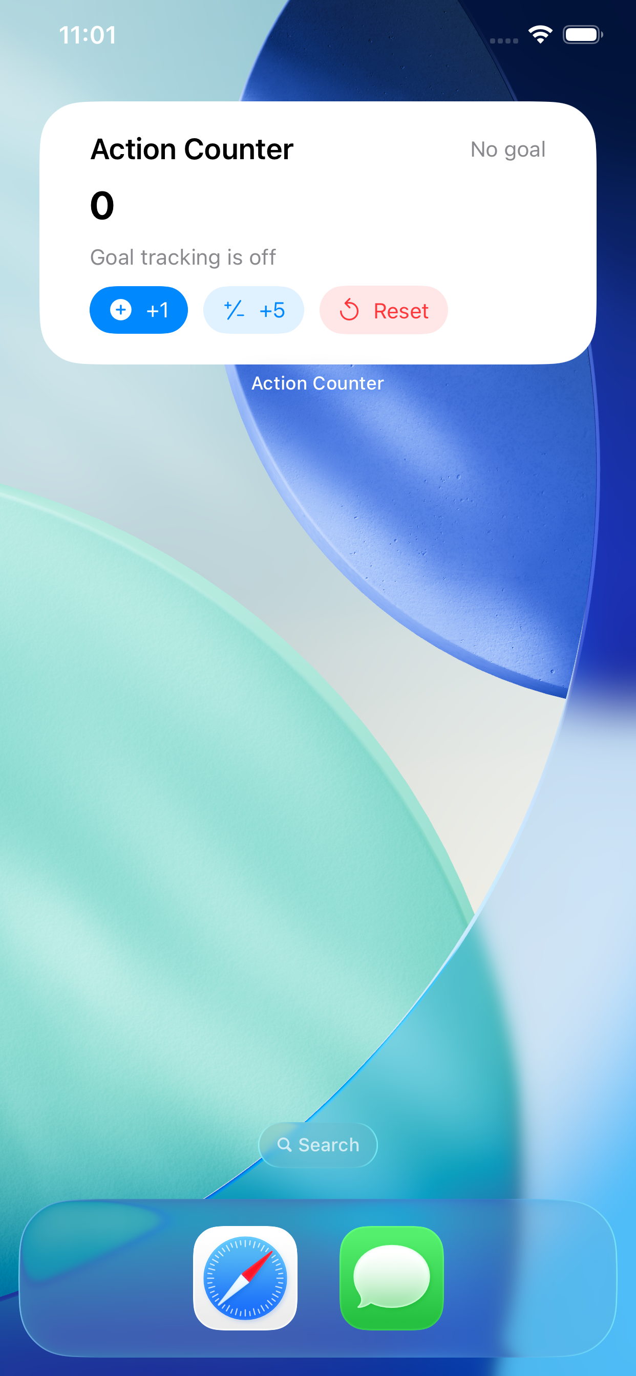 Action Counter Lock Screen widget