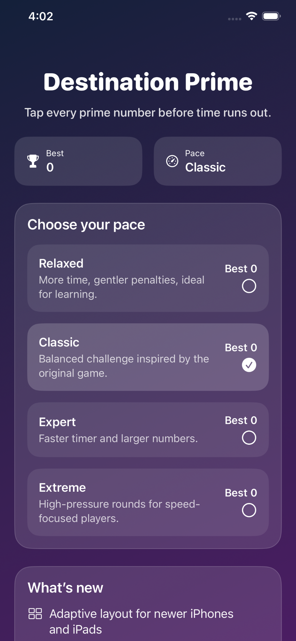 Destination Prime choose your pace screenshot